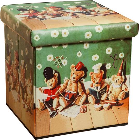 Biscottini Pouff Contenitore Pouf Poggiapiedi in Ecopelle Poltrona con Coperchio L 32 x PR 32 x H 60 cm 
