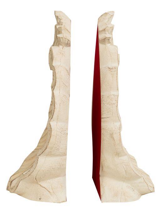 Coppia Fermalibri in Legno Finitura Bianco Anticato Made in Italy 