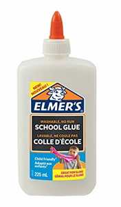 Cartoleria Colla Liquida Bianca di Elmer's, 225 ml, lavabile e adatto ai bambini, Ottimo per fare slime e DIY, Flacone da 225ml Elmer's