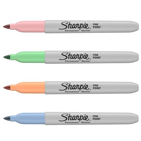 Pennarello indelebile SHARPIE FINE F in blister da 4 pz. : Menta, Pesca, Blu Sky, Rosa Elettrico - 2