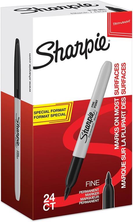 Sharpie Fine evidenziatore 24 pezzo(i) Nero Punta sottile