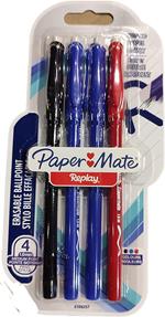 Penna a sfera Replay stick M. Confezione da 4. Blu, 2 nera, rossa