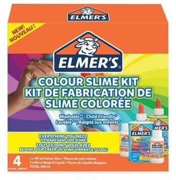 Elmer's SLIME KIT. 2 Flaconi di colla liquida colori VERDE, BLU TRANSLUCIDI da 147 ml + 2 Flaconi di MAGICAL LIQUID da 68 ml - 2