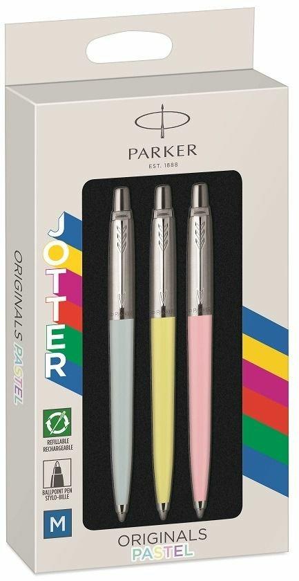 Penna a sfera Parker Jotter M Colori Assortiti - Blister da 3