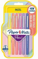Penna Flair Nylon Pastel punta fibra M 1.1. Confezione da 6