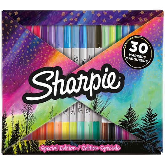 Sharpie Pennarelli indelebili, punta fine, confezione da 20 Sharpie Punta Fine + 10 Sharpie punta Ultra fine