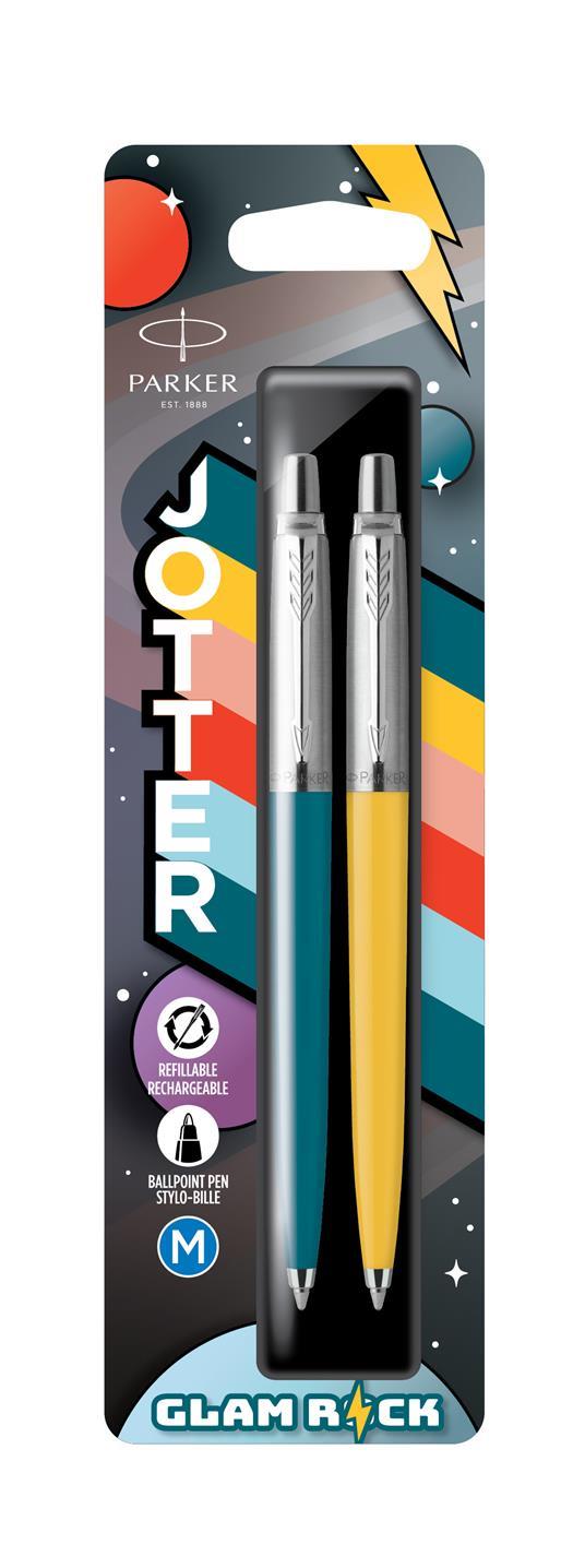 Parker Jotter Originals penne a sfera, Collezione Glam Rock, Azure Blue e  Vermilion, Inchiostro blu, 2 pezzi - Parker - Cartoleria e scuola