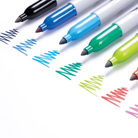 Sharpie Pennarelli indelebili, punta fine, Flamingo e colori originali assortiti, confezione da 24 - 3