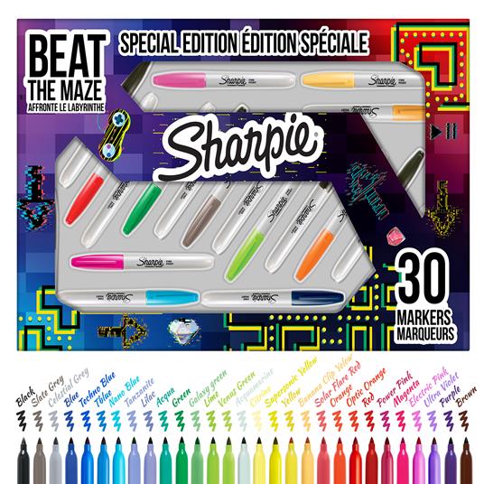 Confezione marcatore SHARPIE "Maze/labirinto" da 30 Sharpie fine colori assortiti - 2