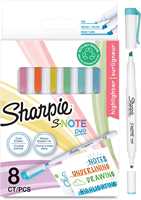 Cartoleria SHARPIE S-NOTE Doppia Punta, a scalpello e punta fine, blx8 colori assortiti Sharpie