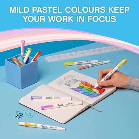 SHARPIE S-NOTE Doppia Punta, a scalpello e punta fine, blx8 colori assortiti - 6