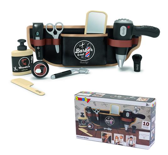 Smoby- barber cintura del barbiere, +3 anni, asciugacapelli elettrico, accessori meccanici