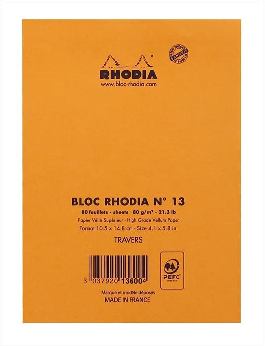 Blocco Rhodia Notes A6 80 Gr 80 Fogli Righe - 3