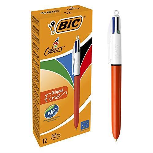 BIC 889971 Penna Ricaricabile a Sfera con 4 Colori di Inchiostro , Arancione