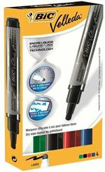 Marcatore Bic Velleda liquido pocket punta 5 mm. Confezione 4 colori assortiti