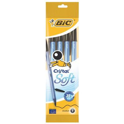 Blister Sfere Bic Cristal Soft Nero Pz. 4
