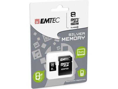 MicroSD + Adapter 8GB Silver (MP3-MP4)