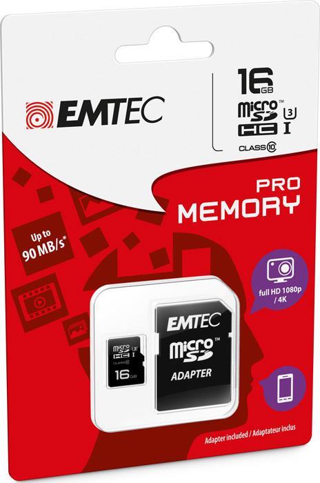 MICROSD + ADAPTER 16GB PRO (3D - 4K) MEMORY CARD/HARD DISK CONSOLE MEMORIE
