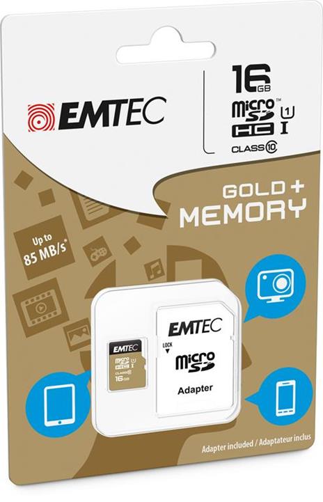 Emtec microSD Class10 Gold+ 16Gb 16Gb MicroSDHC Classe 10 memoria Flash - 2