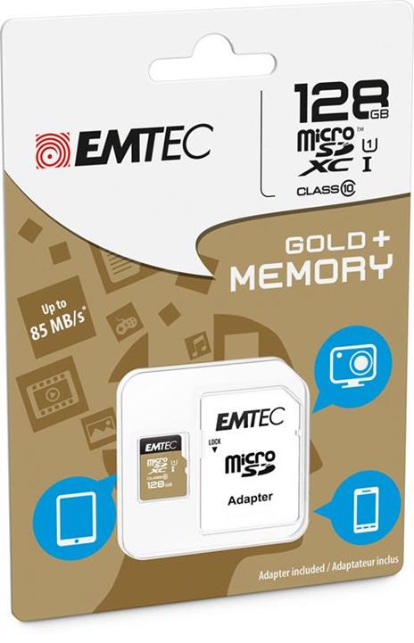 Emtec microSD Class10 Gold+ 128Gb 128Gb MicroSDXC Classe 10 memoria Flash - 3