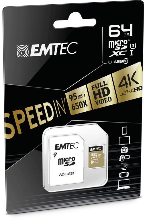 Emtec microSDXC 64GB Class10 Speedin 64GB MicroSDXC Classe 10 memoria flash - 3