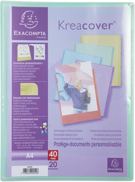 Portalistino A4 50 buste KREACOVER PASTEL - 2