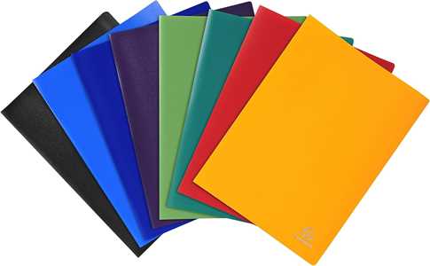 Cartoleria Portalistino Opak polipropilene semi rigido, 80 buste leggermente goffrate - A4 - Colori assortiti 24 x 32 per A4 Exacompta