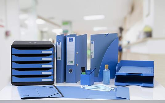 Confezione da 5 cartelle con tasca Clean'Safe® antibatteriche blu 24,2x35cm - 6