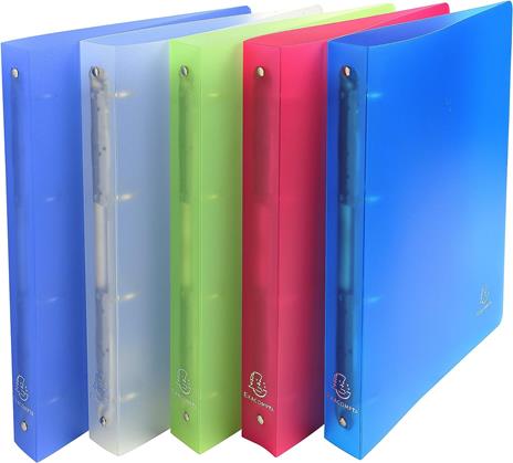 Quaderno ad anelli A4 Exacompta in PPL Trasparente 4 anelli Colori Assortiti - 3 cm - 6