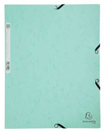 Cartoleria Cartella 3 lembi con elastici Aquarel cartoncino lustré 400 g/mq - 24x32cm verde pastello Exacompta