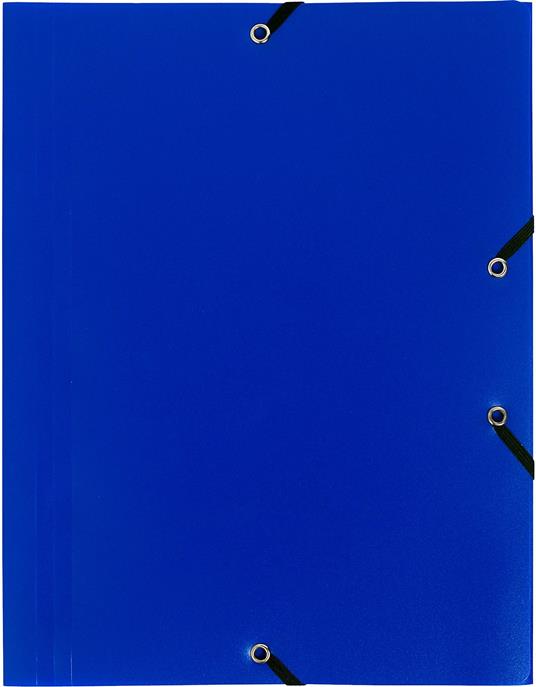 Cartelletta 3 lembi Opaca Exacompta in PPL Blu con Elastico