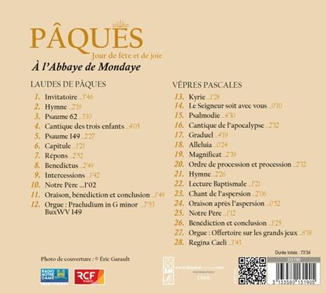 Paques! Jour De Fete Et… - CD Audio di Abbaye de Mondaye - 2
