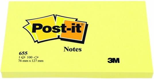 3M Post-it Notes. Flow Pack 100 Fogli Gialli 76x127mm. 12 Pz