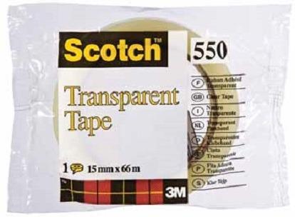 3M Post-it. Nastro Adesivo Scotch Trasparente Acrilico Ufficio 15mmx66m