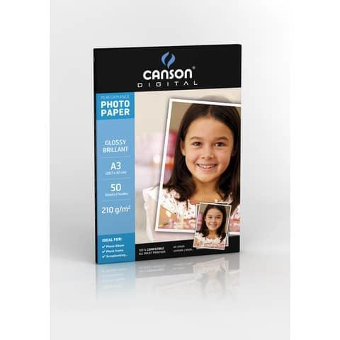 Canson C200004326 carta fotografica Bianco Lucida A3