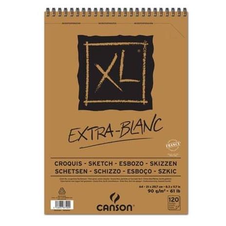 Album spiralato CANSON XL Extra White bianco 90 g/m² 120 fogli A4 C200787500