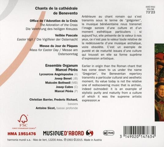 Chants De La Cathedrale D - CD Audio di Ensemble Organum - 2