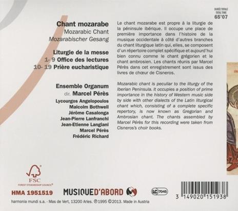 Mozararbic Chant - CD Audio - 2