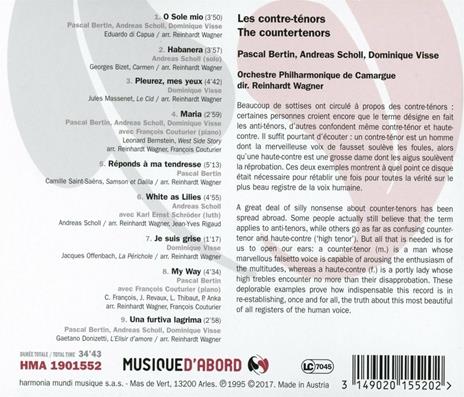 Les contre-tenors - CD Audio di Andreas Scholl,Dominique Visse,Pascal Bertin - 2