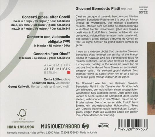 Concerti grossi da Corelli - CD Audio di Giovanni Benedetto Platti - 2