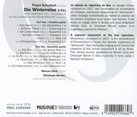 Die Winterreise D.911 - CD Audio di Franz Schubert - 2
