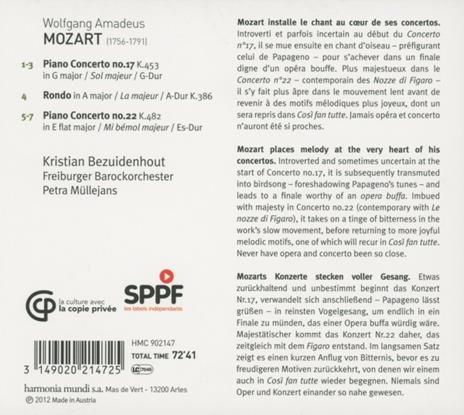 Concerti per pianoforte n.17, n.22 - CD Audio di Wolfgang Amadeus Mozart - 2