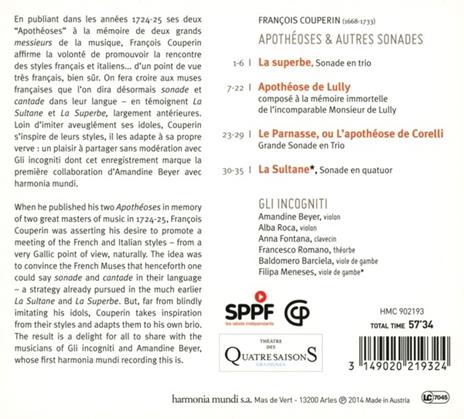 Apothéoses de Lully & Corelli et autres Sonades - CD Audio di François Couperin - 2
