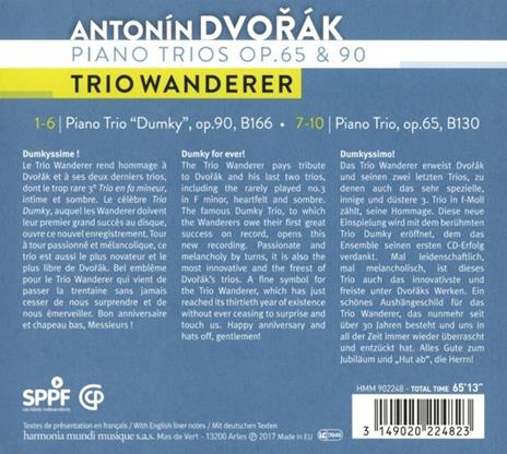 Trii con pianoforte e archi n.3 op.65, n.4 op.90 - CD Audio di Antonin Dvorak - 2