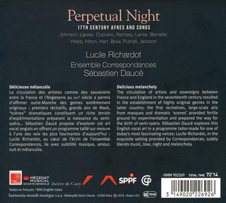 Perpetual Night. Musica inglese - CD Audio di Sébastien Daucé,Ensemble Correspondances - 2