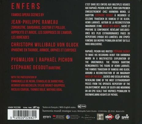 Enfers. Scene d'opera celebri - CD Audio di Christoph Willibald Gluck,Jean-Philippe Rameau,Raphael Pichon,Stéphane Degout - 2
