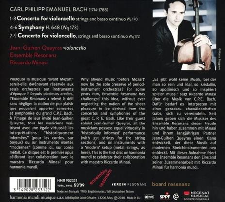 Concerti per violoncello - CD Audio di Carl Philipp Emanuel Bach,Jean-Guihen Queyras - 2