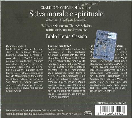 Selva morale e spirituale - CD Audio di Claudio Monteverdi,Balthasar Neumann Ensemble,Pablo Heras-Casado,Balthasar Neumann Choir - 2