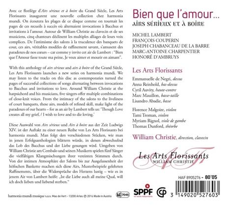 Bien Que L'Amour - CD Audio di Les Arts Florissants - 2