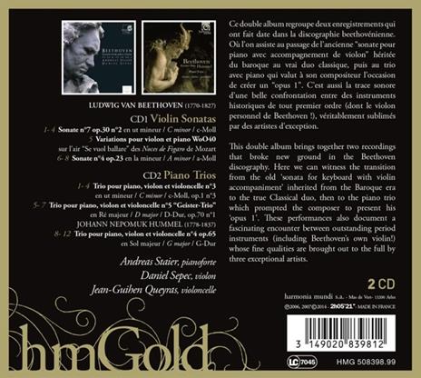 Sonate per violino - Trii con pianoforte - CD Audio di Ludwig van Beethoven,Andreas Staier - 2